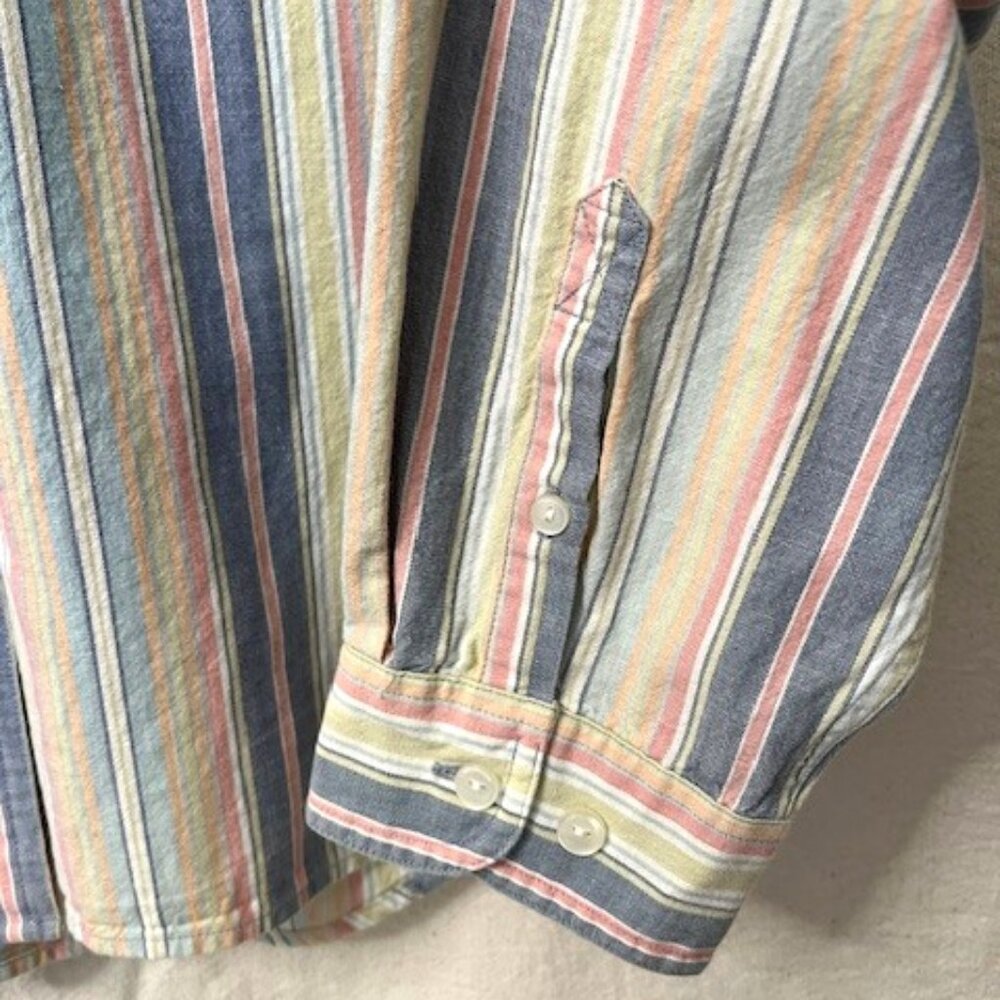 LL Bean Shirt Women X-Large  Striped Button Up Long Sleeves - Picture 4 of 6